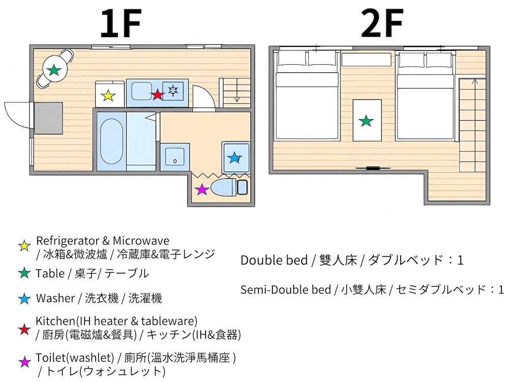 ファミリー ハウス ベッド (複数台) 禁煙 キッチン (103) フロアマップ0 | Sakura Villa Osaka