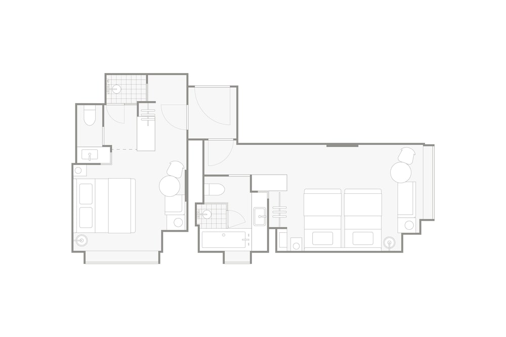 コネクティングルーム【スタジオ&コーナーツイン】 禁煙 57㎡ 客室1 | ゼンティス大阪