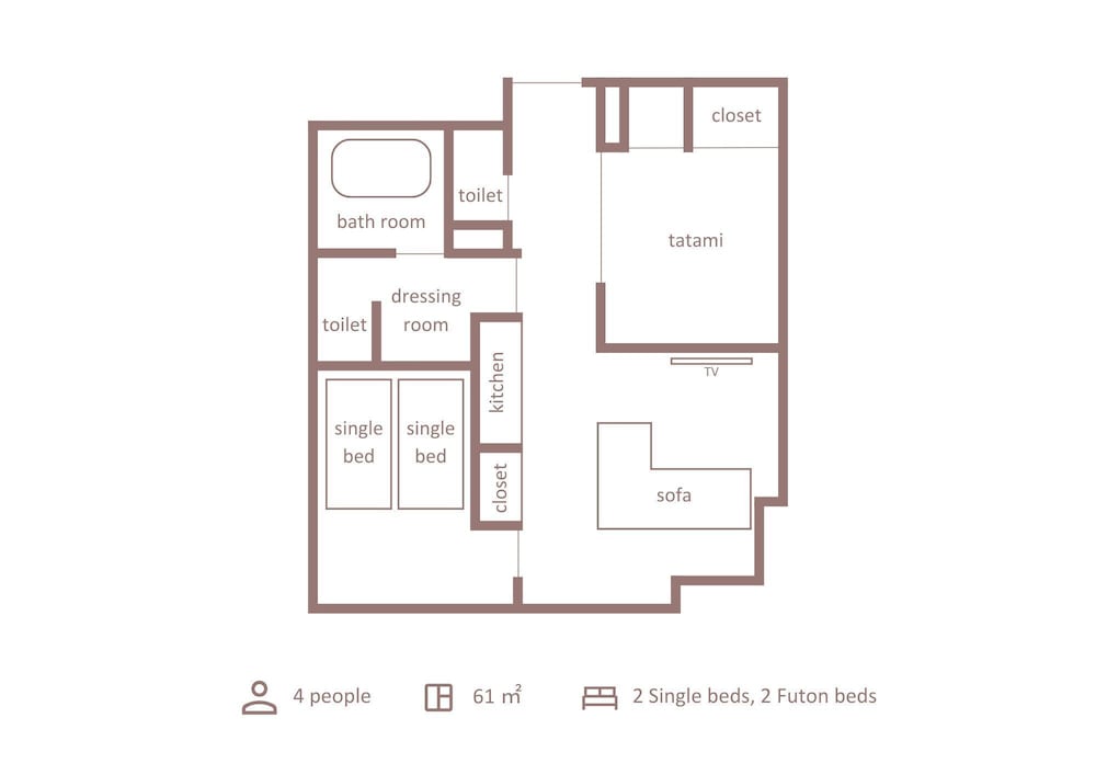 エグゼクティブ ルーム ベッド (複数台) 禁煙 キッチン フロアマップ0 | Minn 金沢
