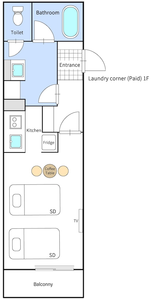 セミダブルベッド Type C 禁煙 バルコニーからの眺望0 | ReLA Higashimatsudo