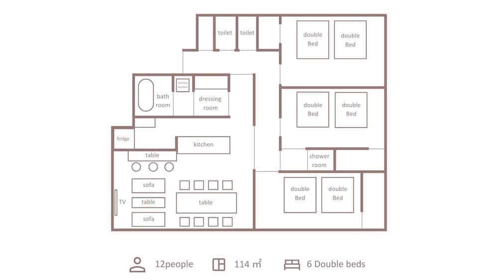 デラックスルーム 3LDK 客室1 | Minn 千歳
