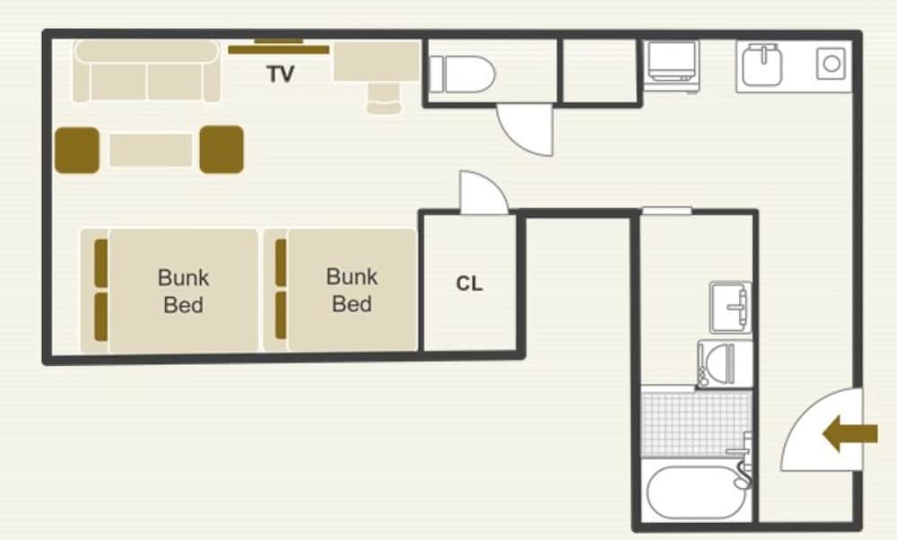 1ベッドルームアパートメント(Aタイプ) 禁煙 フロアマップ0 | STAY&GO 心斎橋北