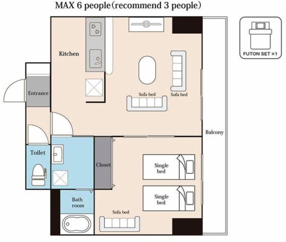 アパートメント一室貸し切り 禁煙 フロアマップ0 | TENDER