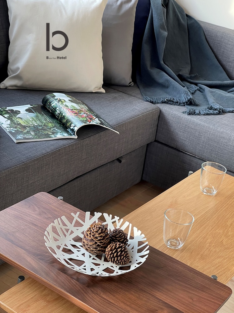 デラックス コンドミニアム 1 ベッドルーム 禁煙 シティビュー (bHotel Nekoyard 602) リビング エリア4 | b hotel Neko Yard 広島