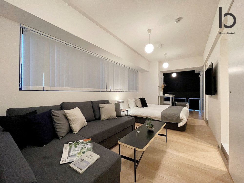 デラックス コンドミニアム 1 ベッドルーム 禁煙 シティビュー (bHotel Nekoyard 601) リビング エリア4 | b hotel Neko Yard 広島