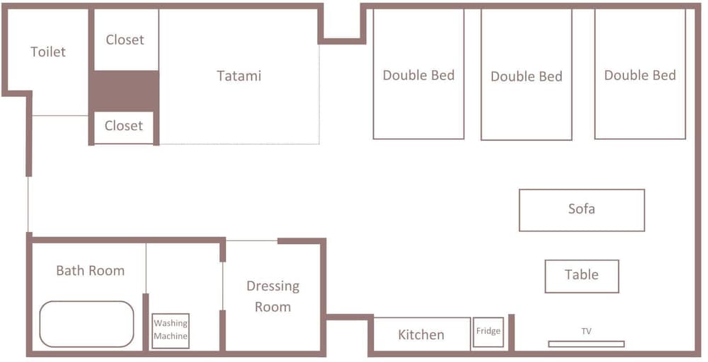 スーペリアファミリールーム（禁煙／58平米／8名定員） フロアマップ0 | Minn 浅草