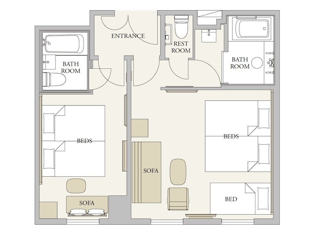 アジョイニングルーム (フォースルーム+ツインルーム) 隣室確約 客室2 | ネストホテル那覇久茂地