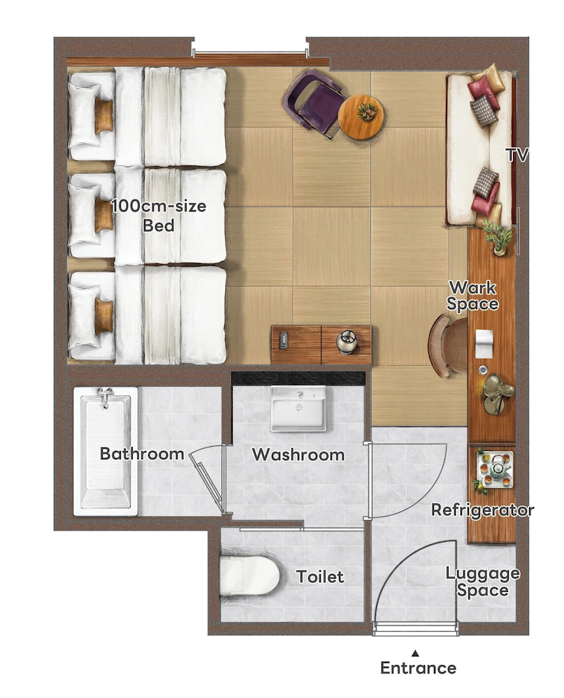 デラックス トリプルルーム フロアマップ0 | プロスタイル旅館那覇県庁前