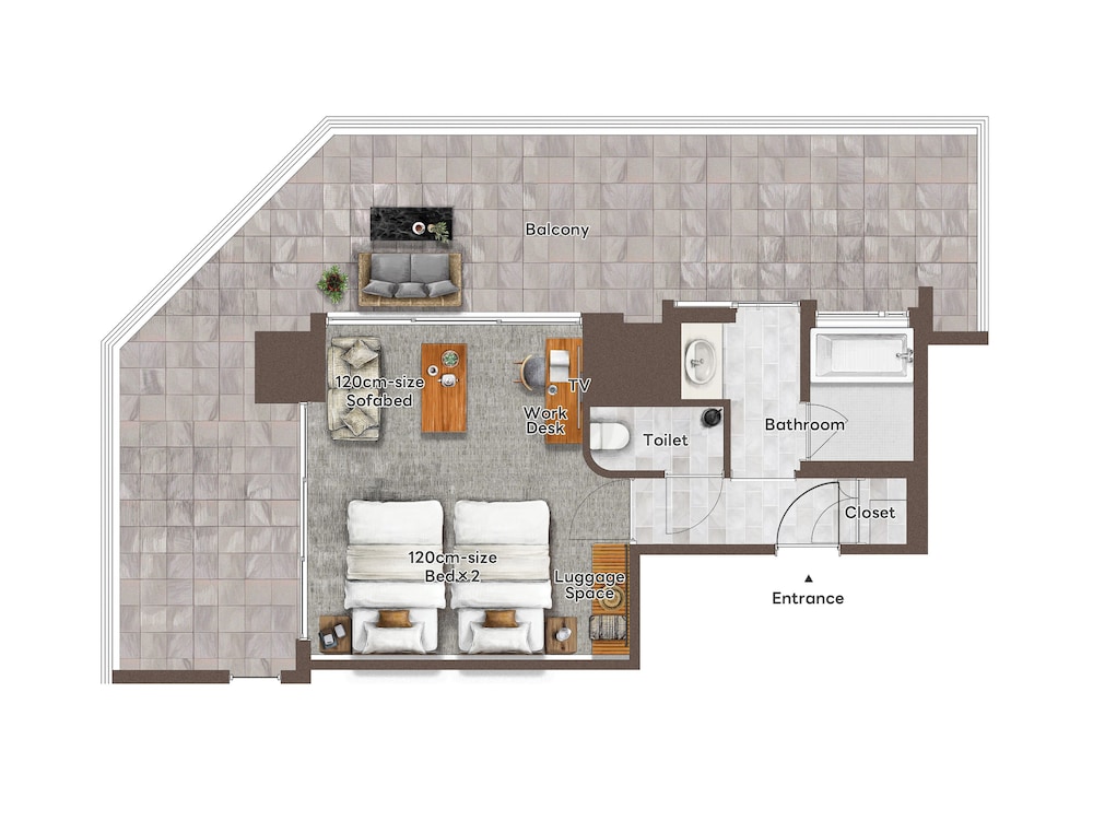 デラックス ツインルーム 禁煙 フロアマップ0 | プロスタイル テラス ナハ