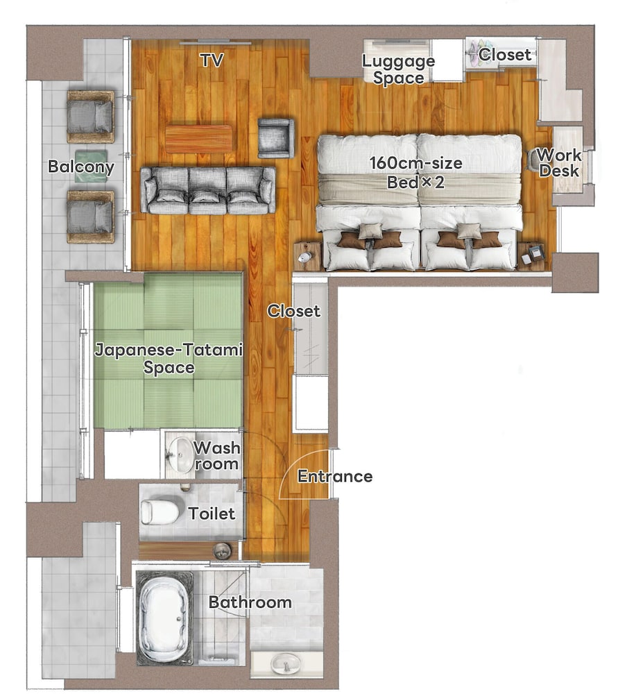 ラグジュアリー スタジオスイート 禁煙 (Terrace Suite) 客室5 | プロスタイル テラス ナハ