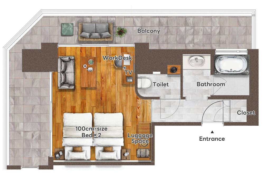 スーペリア ツインルーム (Terrace Twin) 客室2 | プロスタイル テラス ナハ