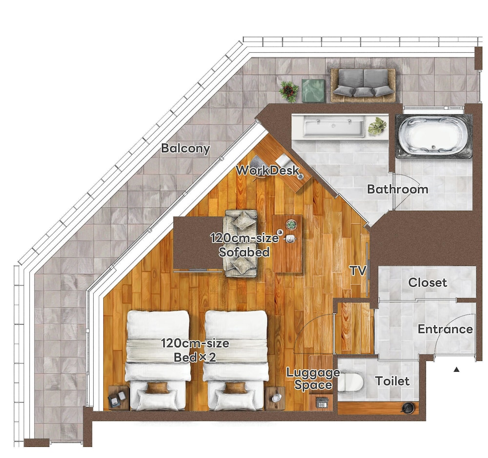デラックス トリプルルーム 禁煙 客室2 | プロスタイル テラス ナハ