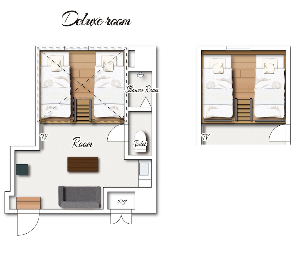 デラックス ルーム シングルベッド 4台 禁煙 客室5 | ゾンクホテル天神渡辺通