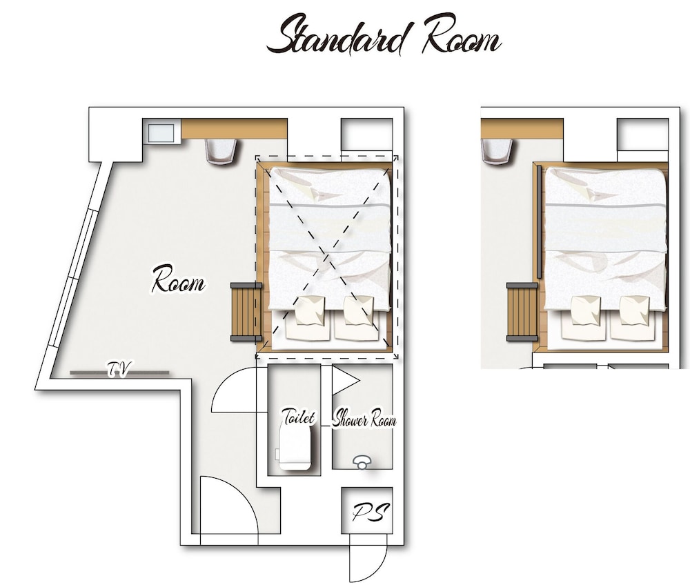 スタンダード ルーム ダブルベッド 2 台 禁煙 客室2 | ゾンクホテル天神渡辺通