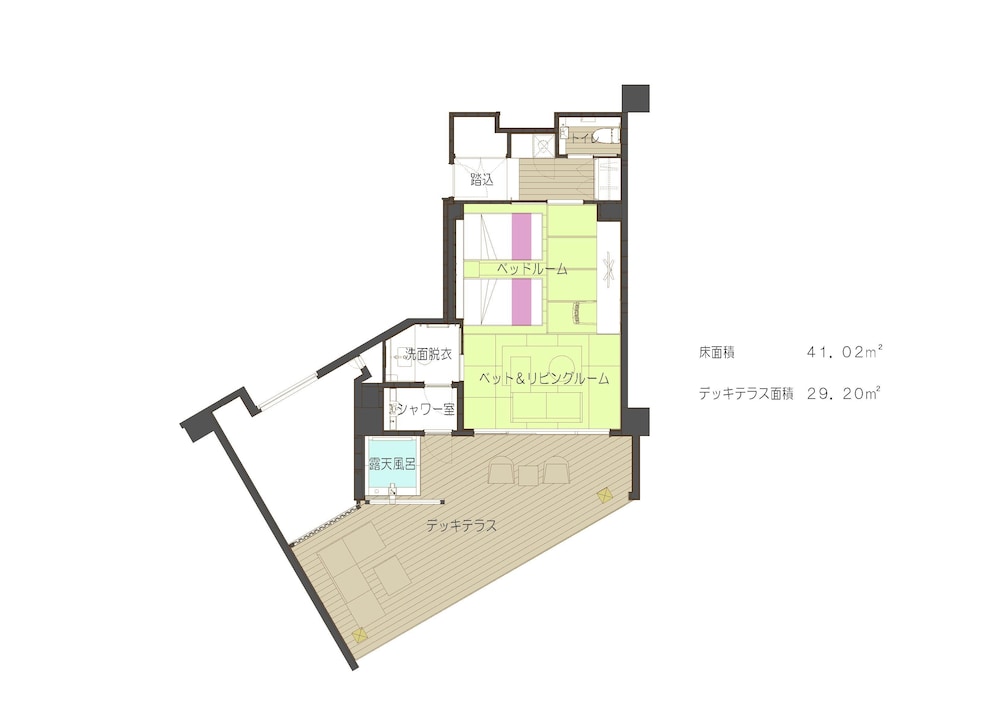 [源泉掛流し露天風呂] オーシャンビュー 1階ツイン 客室6 | 大室の杜 玉翠 (13 歳以上)