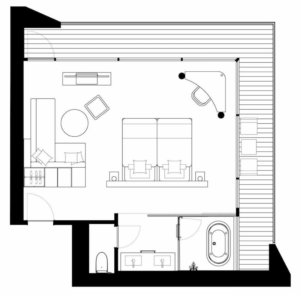 コーナーバルコニーツインルーム 禁煙 (ラウンジアクセス付) 客室5 | ザ ロイヤルパークホテル アイコニック 京都