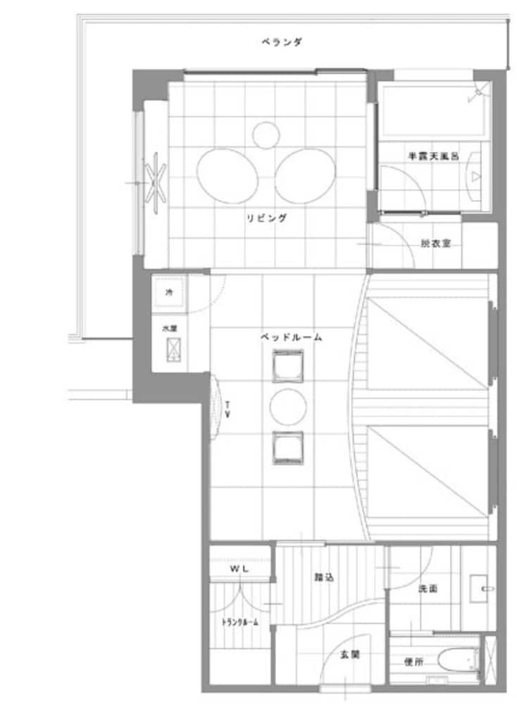[胡蝶] 宇治川眺望 半露天風呂付ラグジュアリーツイン (禁煙) 客室2 | 京都宇治 花やしき浮舟園