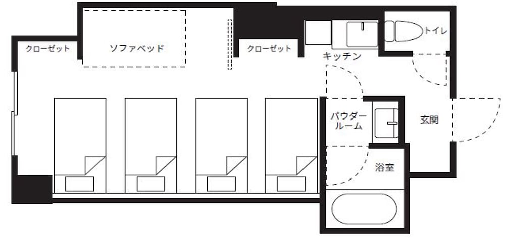 [スタンダード5ベッド] 洗い場付きバス/35平米 禁煙 客室3 | Rakuten STAY那覇やちむん通り
