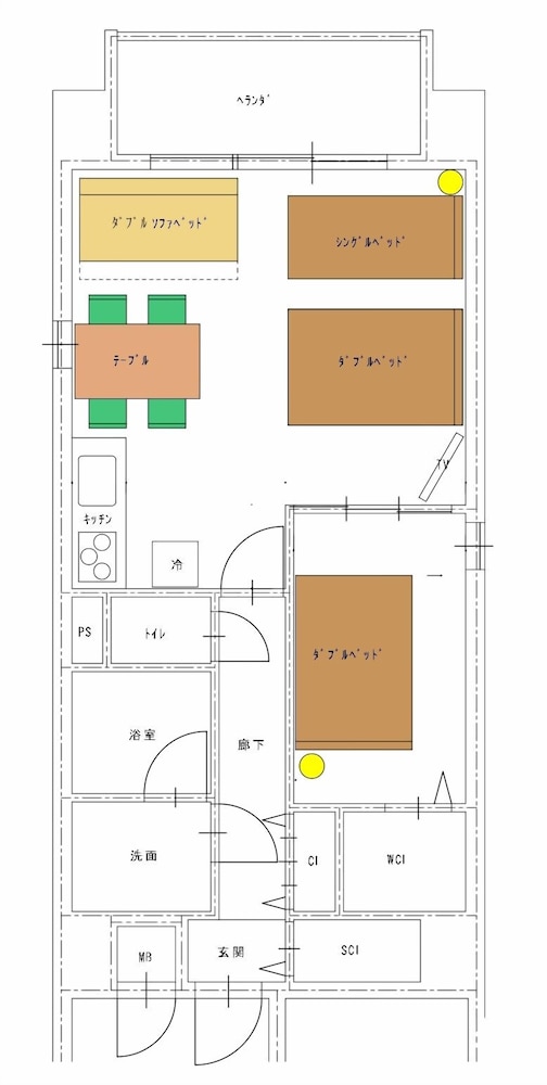 ファミリー アパートメント 禁煙 フロアマップ0 | ケイアイコンホテルズ ふくしあ
