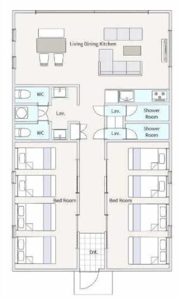 ヴィラ1F 貸切 禁煙 フロアマップ0 | Ocean View/private BBQ/ 12 People/PADEL 1F