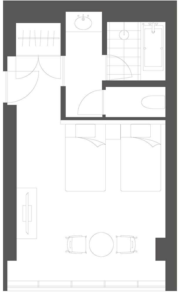 スーペリアツイン ラウンジ利用込 (安藤忠雄氏デザイン) 客室1 | 丸福樓