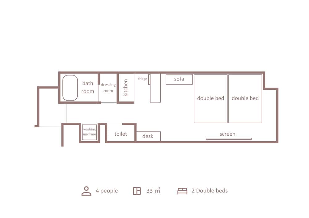 スタンダード ツインルーム フロアマップ0 | Minn 新大阪