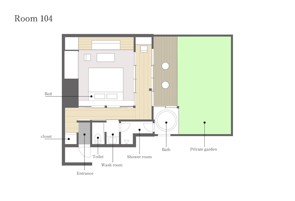 104 本館 · 歳吉屋 半露天風呂 禁煙 客室3 | BYAKU Narai