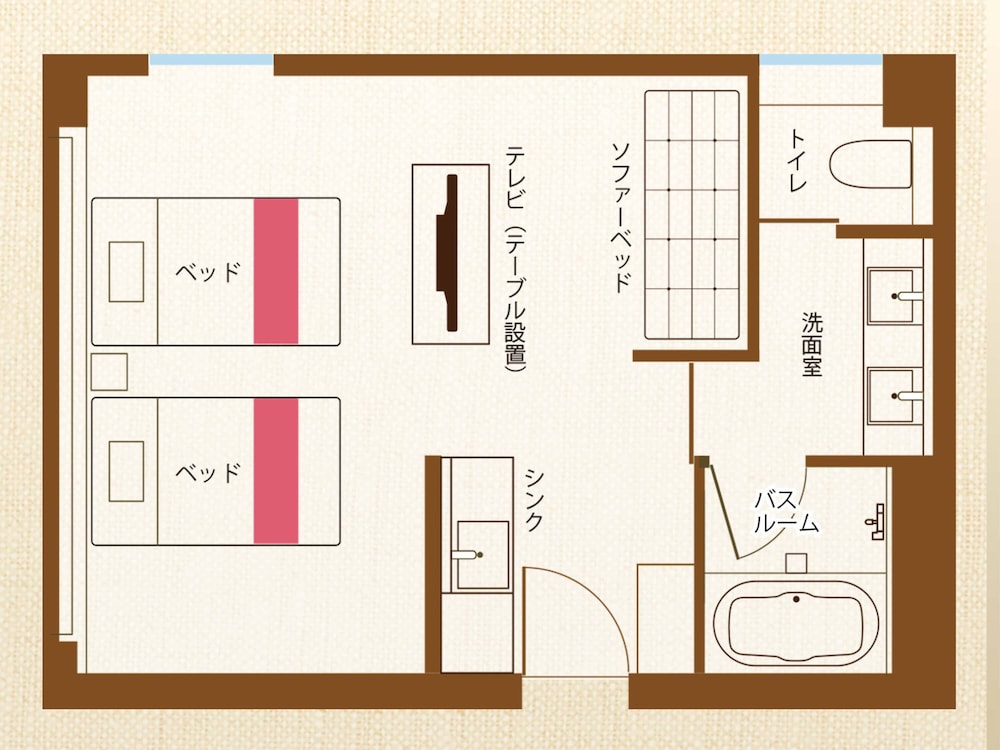 デラックスツイン 禁煙 - リトルツインスターズ フロアマップ0 | ホテル 沖縄 with サンリオ キャラクターズ