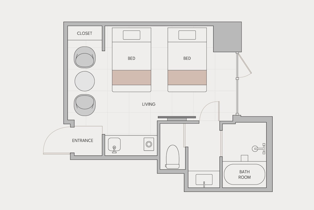 スタンダード ツインルーム 禁煙 専用キッチン0 | fav 函館