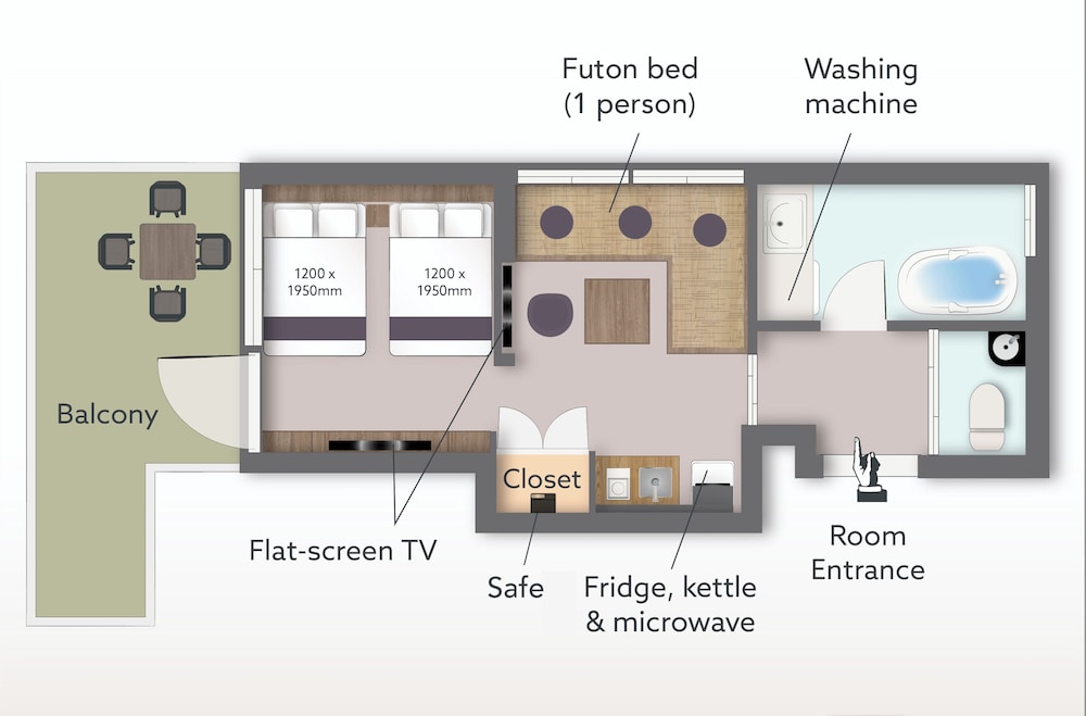 テラスツインスイート 禁煙 フロアマップ0 | ORI 六角