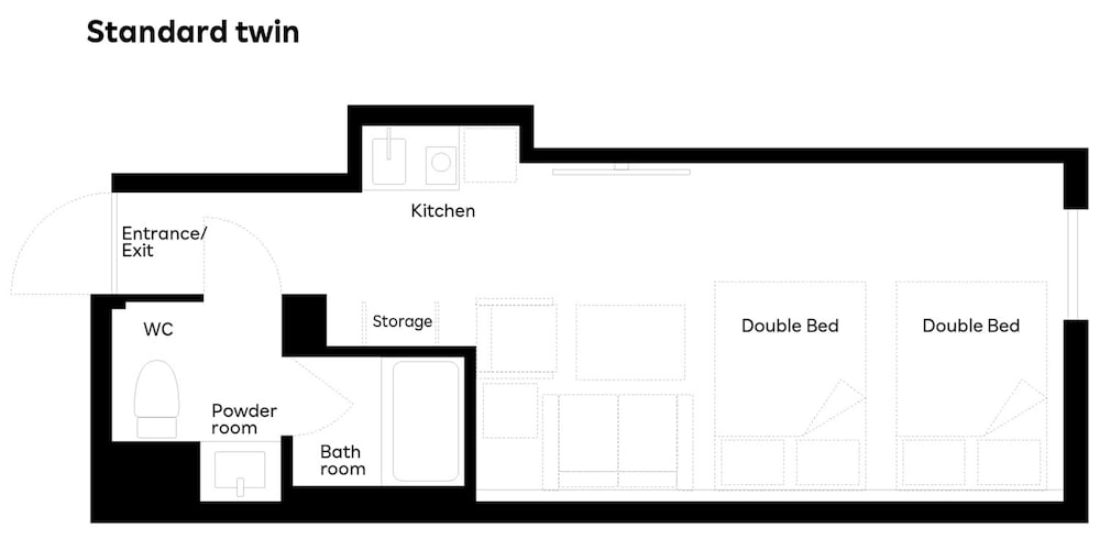 スタンダード ツインルーム ダブルベッド 2 台 客室4 | Rakuten STAY 小倉駅前
