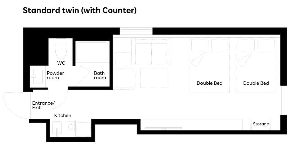 スタンダード ツインルーム　 カウンター付き 客室11 | Rakuten STAY 小倉駅前