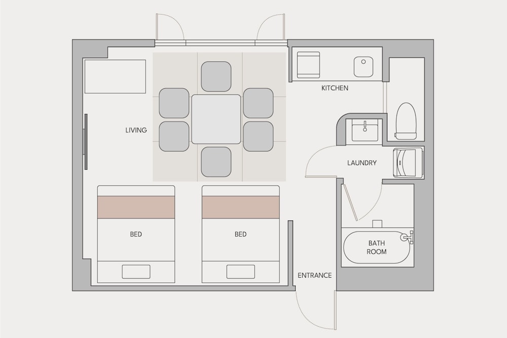 トラディショナル ツインルーム 専用キッチン0 | fav 広島平和大通り