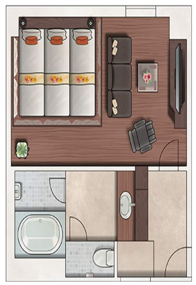 デラックス トリプルルーム 禁煙 (お酒飲み放題、軽食無料) 客室1 | アンダの森 大阪天王寺タワー