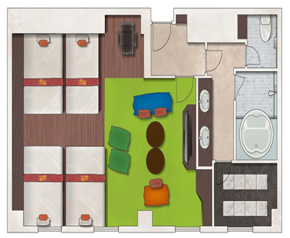 エグゼクティブ ルーム 4 ベッドルーム 禁煙 (お酒飲み放題、軽食無料) 客室1 | アンダの森 大阪天王寺タワー