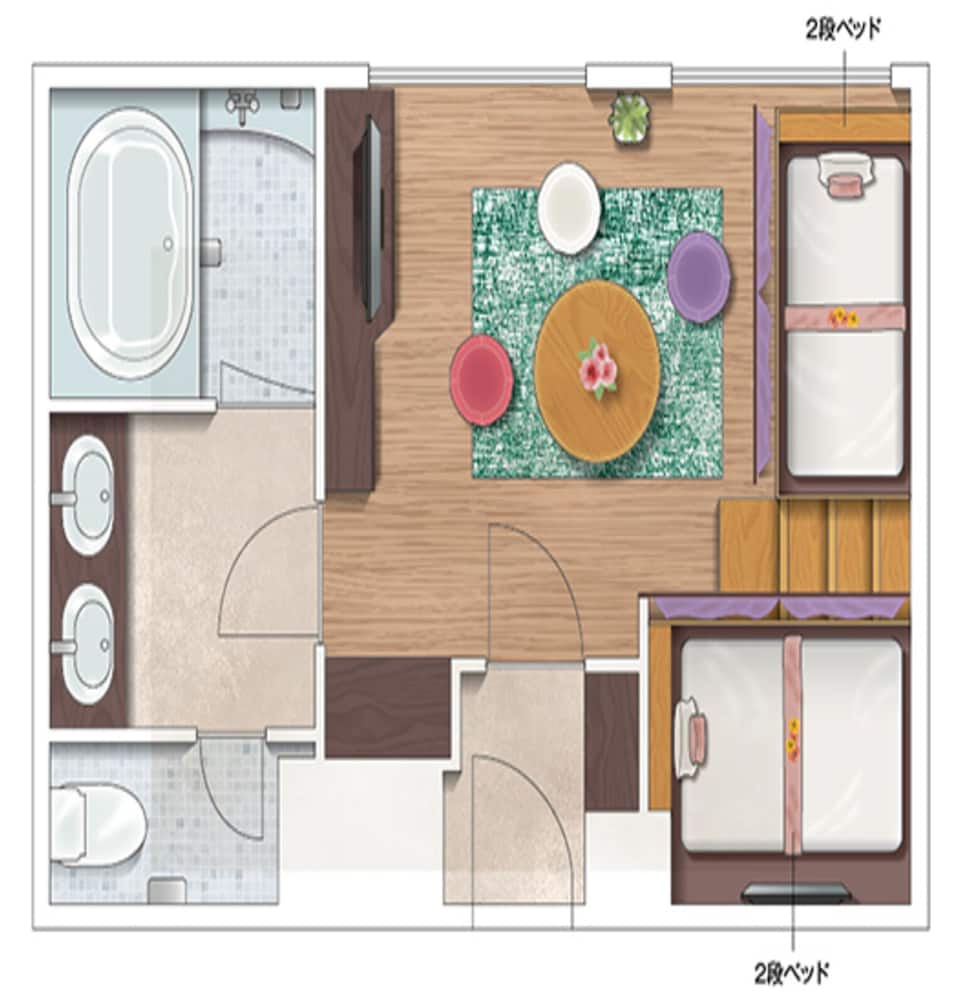 デラックス4ベッド 禁煙 (お酒飲み放題、軽食無料) 客室1 | アンダの森 大阪天王寺タワー