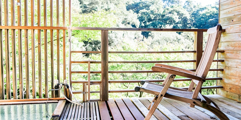 寝湯付客室(和洋室) 定員2名 禁煙 バルコニーからの眺望1 | 霧島もみじ谷 静流荘