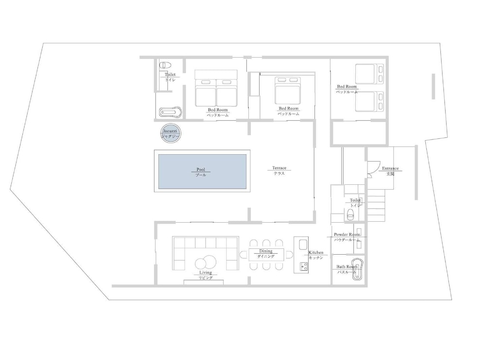 プレミアム ヴィラ　B フロアマップ0 | クリスタルヴィラベイサイド