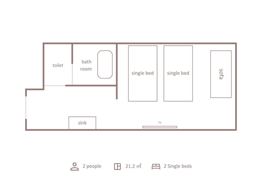 コンフォート ダブルルーム 2 ベッドルーム 禁煙 フロアマップ0 | Minn 二条城