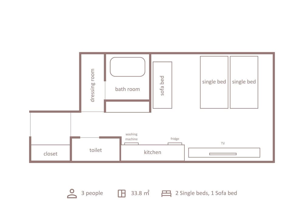 デザイン ルーム 2 ベッドルーム 禁煙 フロアマップ0 | Minn 二条城