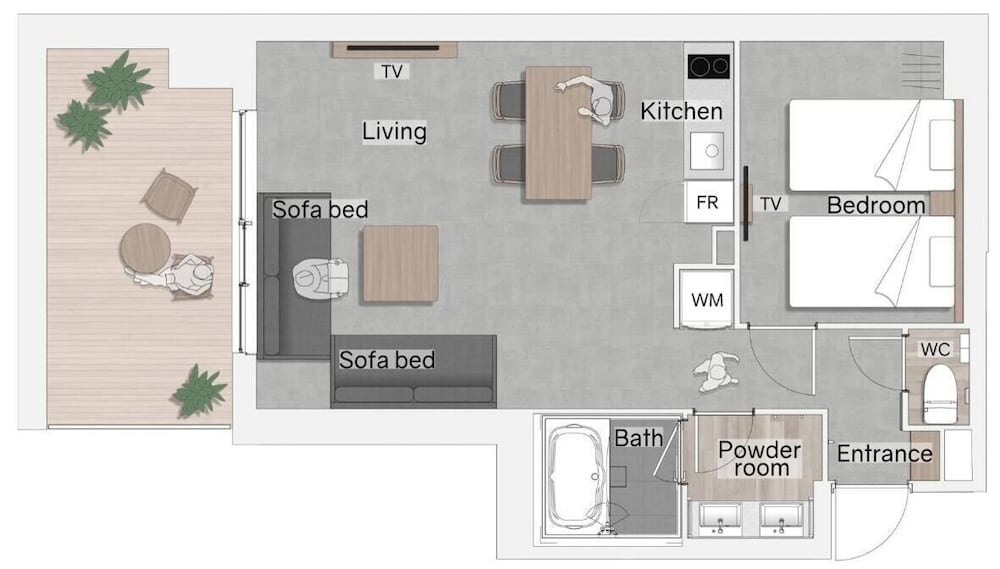 デラックススイート4ベッド Spa & Sauna 21:30~23:00セット フロアマップ0 | Minn 祇園