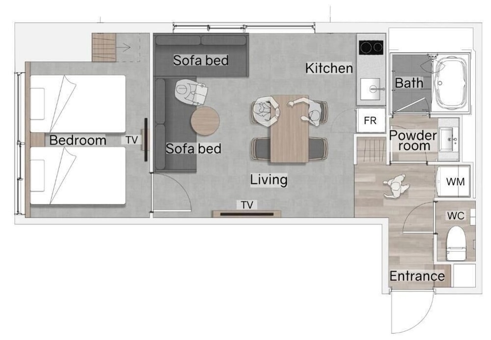 スーペリアスイート 1ベッドルーム 4ベッド 禁煙 フロアマップ0 | Minn 祇園