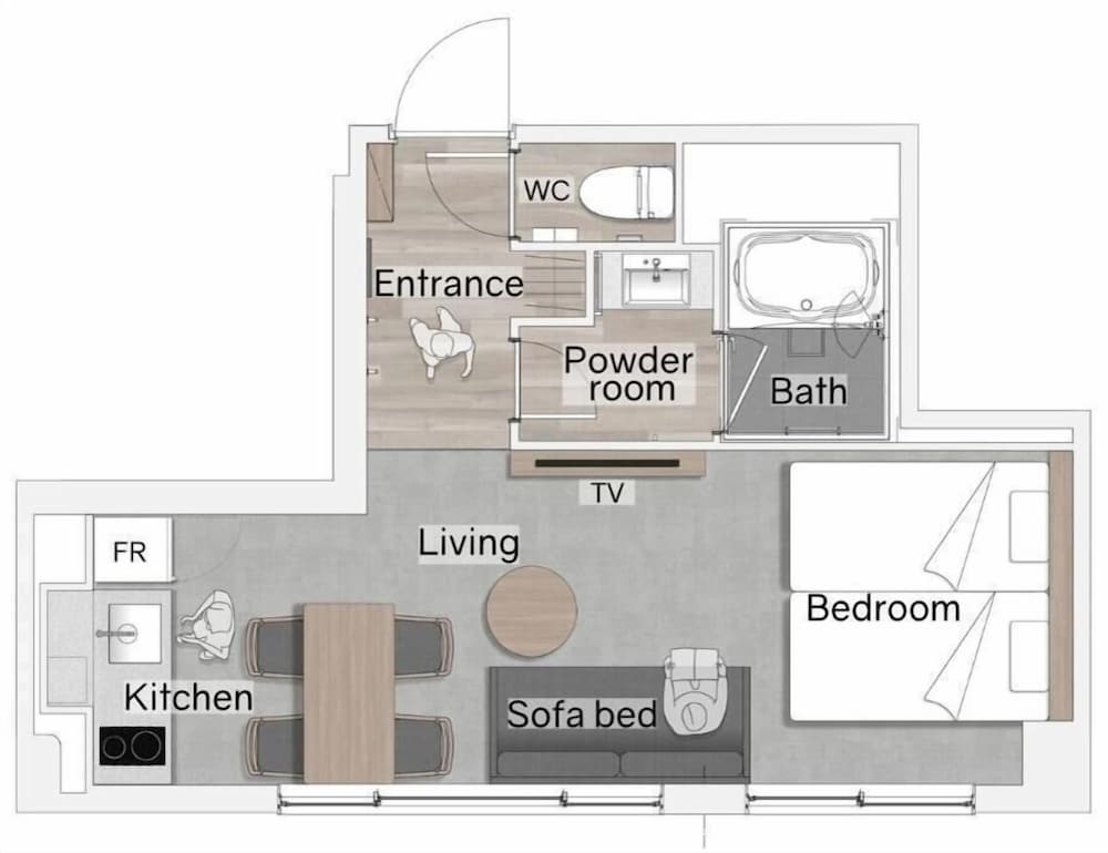 スタンダード3ベッド 禁煙 フロアマップ0 | Minn 祇園