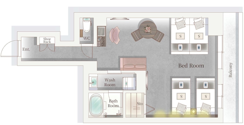 コンフォート 4 人部屋 客室9 | 京ホテル 喜招邸 御所南