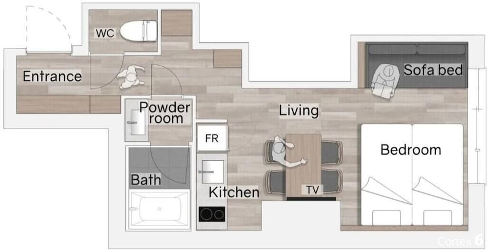 スタンダード　3ベッド 禁煙 フロアマップ0 | Minn 清水五条