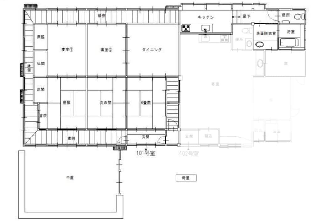蛍火 HOTARUBI 102 部屋貸し 禁煙 (フロント施設から2.4km) 客室24 | NIPPONIA 美山鶴ヶ岡 山の郷