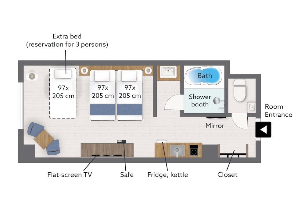デラックス スイート シングルベッド 3 台 禁煙 (Residence) フロアマップ0 | KABIN Taka