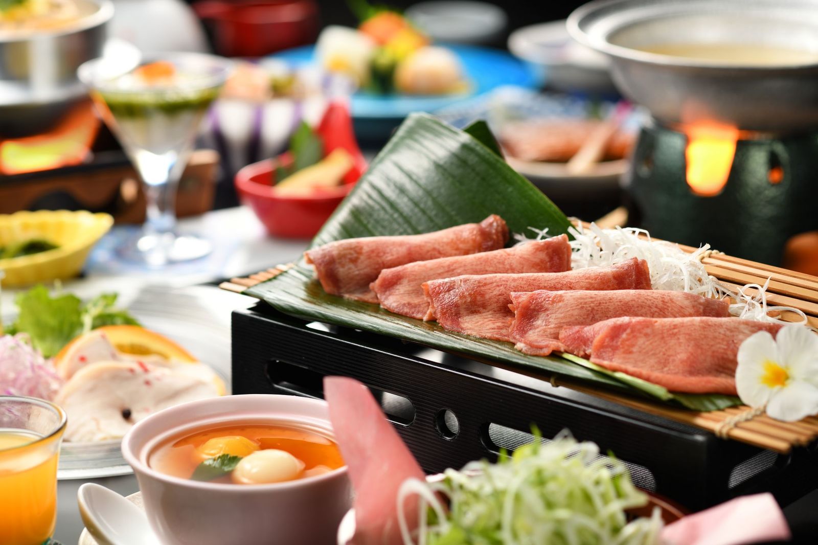 《★当館スタンダード★》【オールインクルーシブ】宮城・仙台名物「牛タン」に舌鼓♪牛タンのしゃぶしゃぶ御膳