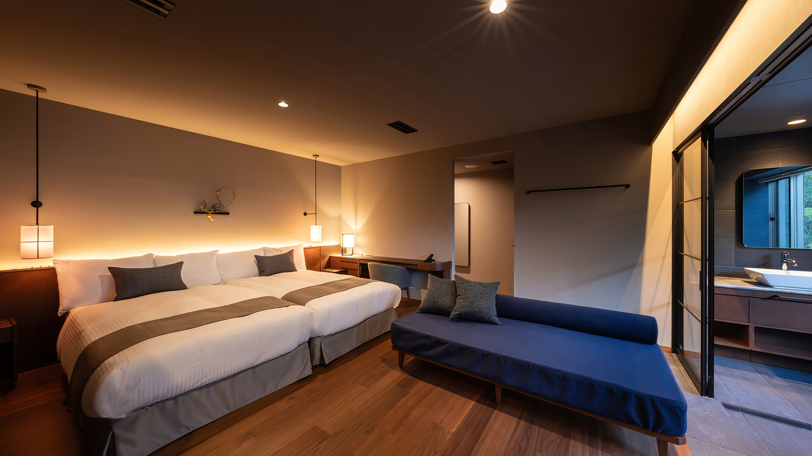 スーペリアツインプラスソファーベッド | 那須温泉 森旬の籠 ヒューイットリゾート