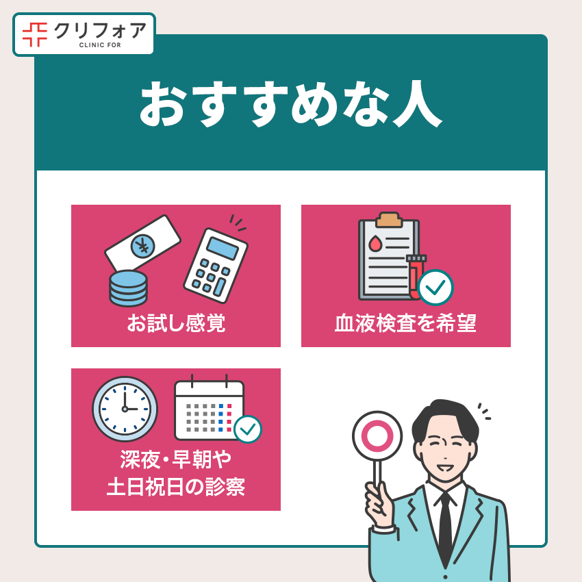 クリニックフォアはこんな人におすすめ
